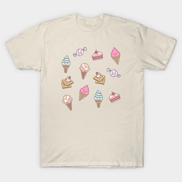 Desserts Pattern T-Shirt by By Leunu